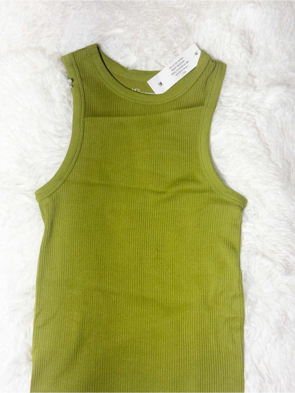 No Boundaries Olive Green Ribbed Tank Top Size XS NWT - Picture 2 of 3